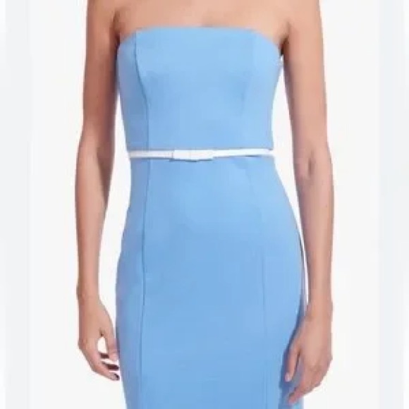 Elegant Blue Strapless Dress - Picture 2 of 4